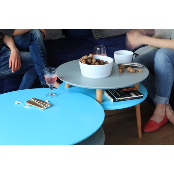 Măsuță de cafea Ragaba UFO Ø 57 cm, gri deschis-image-1