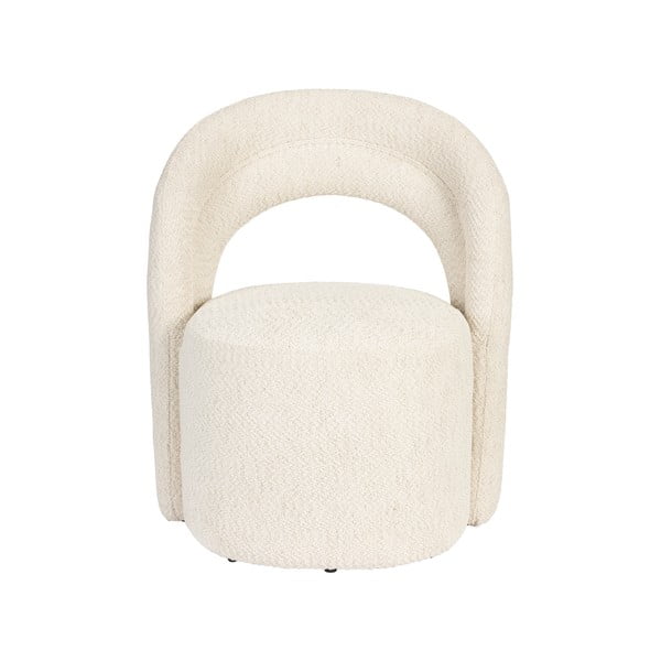 Fotoliu crem pivotant cu tapițerie din țesătură bouclé Seina – Dutchbone-image-2