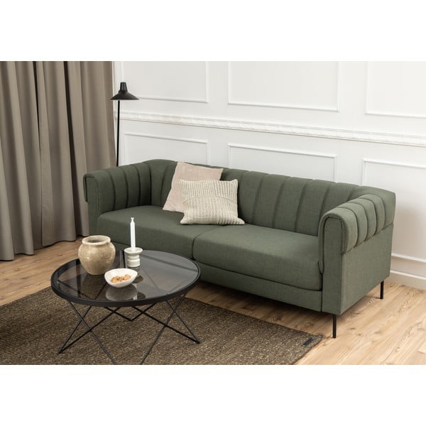 Măsuță de cafea neagră cu blat din sticlă ø 80 cm Cuxton – Actona-image-2