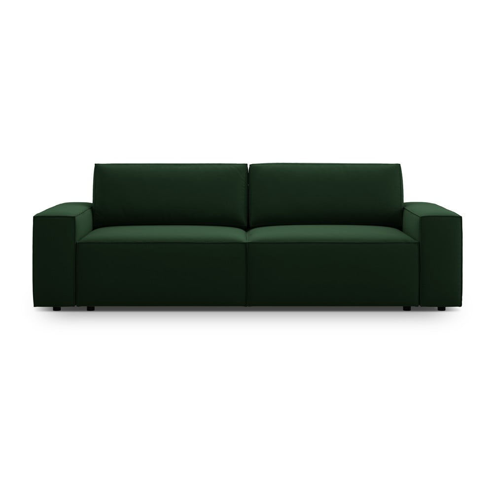 Canapea verde-închis extensibilă/cu spațiu de depozitare cu tapițerie din catifea 247 cm Jodie – Micadoni