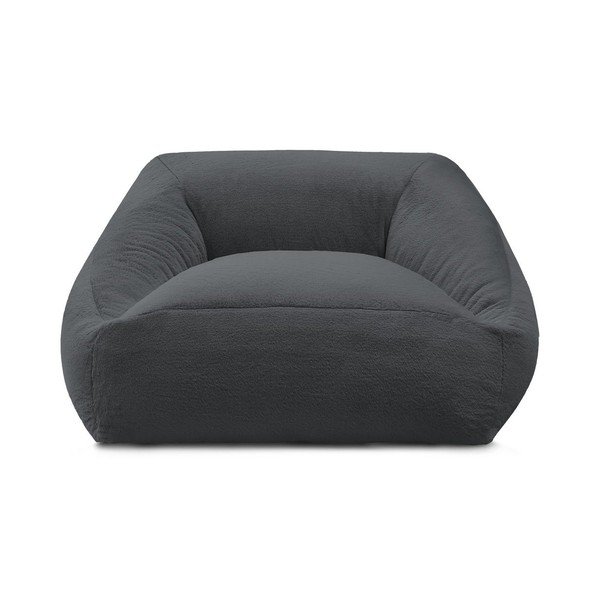 Fotoliu bean bag gri închis cu tapițerie din blană artificială Lilibet – Bobochic Paris-image-2