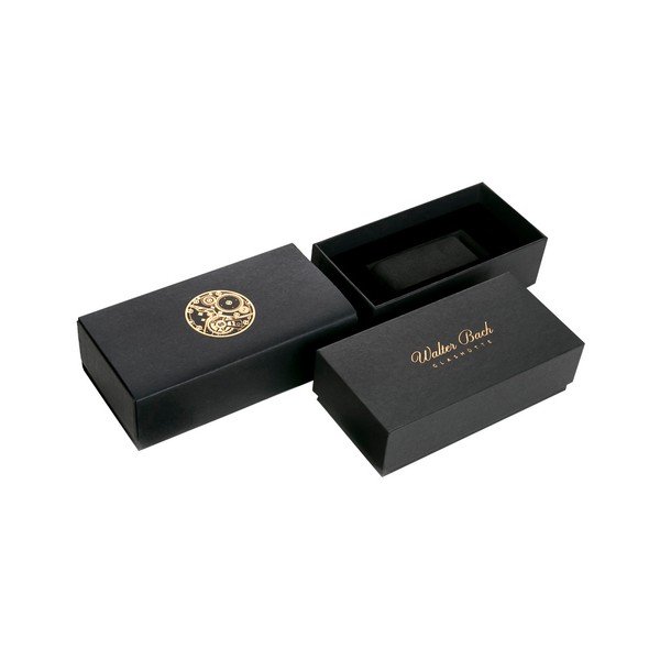 Ceas bărbătesc cu curea din piele naturală Walter Bach Marrio, negru-image-1