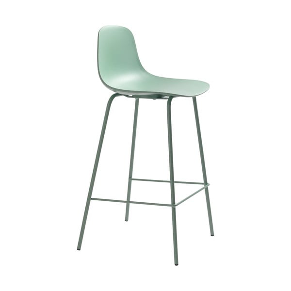Scaun de bar verde deschis din plastic (înălțime șezut 67,5 cm) Whitby – Unique Furniture