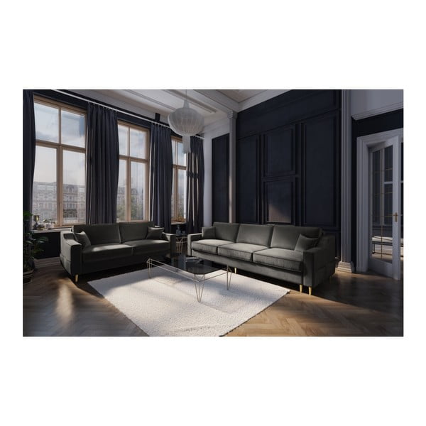 Canapea cu 2 locuri Mazzini Sofas Marigold, gri închis-image-3