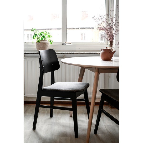 Masă de dining rotundă cu blat cu aspect de lemn de stejar 115x115 cm Yumi - Rowico-image-1