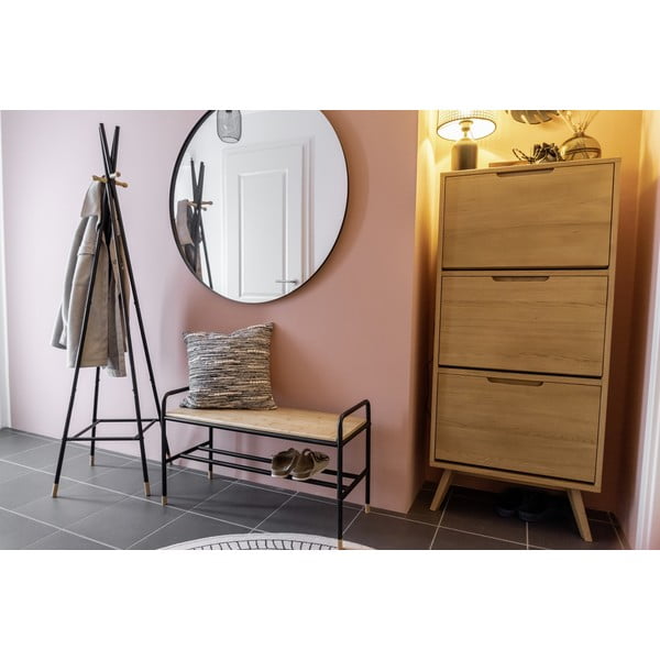 Pantofar negru/natural  cu bancă din metal Loft – Wenko-image-1