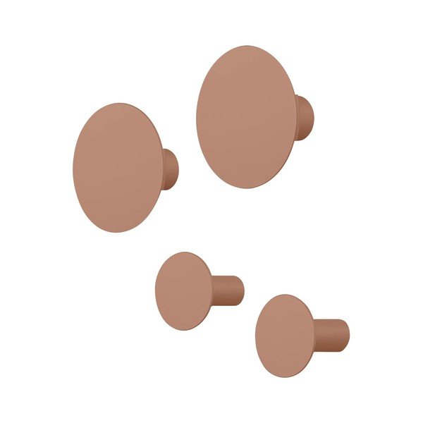 Cârlige maro 4 buc. de montat pe perete Ponto – Blomus