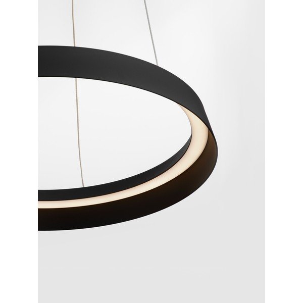 Lustră negru-mat LED cu intensitate reglabilă din aluminiu cu abajur din sticlă acrilică ø 45 cm Ormi – Nova Luce-image-2