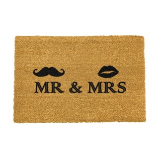 Covoraș intrare din fibre de cocos Artsy Doormats Mr and Mrs, 40 x 60 cm