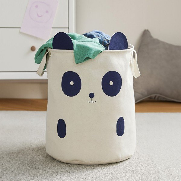 Coș de jucării pentru copii alb din material textil ø 38x48 cm Mimo Panda Face – Premier Housewares-image-2
