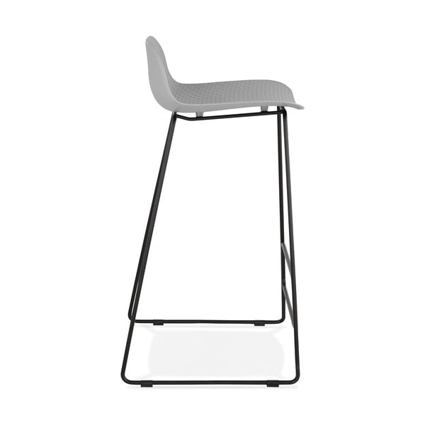 Scaun de bar cu picioare negre Kokoon Slade, înălțime 76 cm, gri-image-3