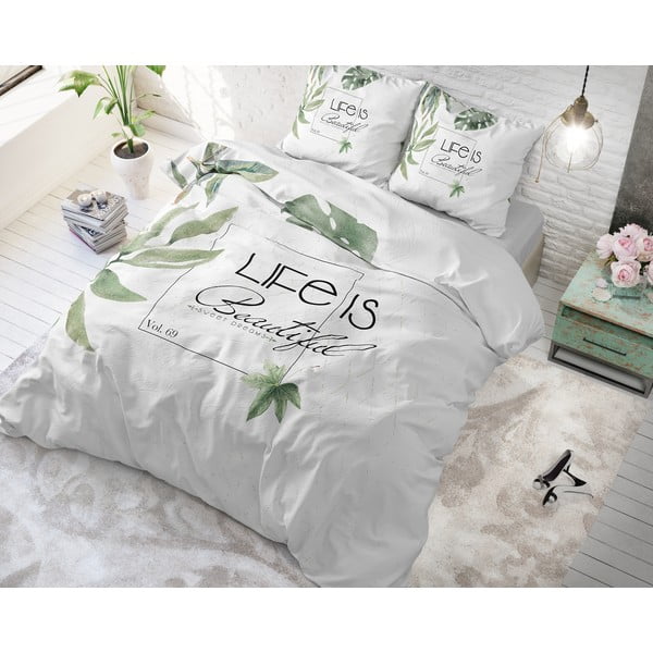 Lenjerie din bumbac pentru pat dublu Pure Cotton Vitality, 240 x 200 cm-image-1