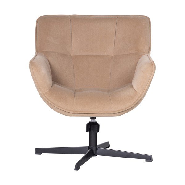 Fotoliu bej pivotant cu tapițerie din catifea Wibo – WOOOD-image-2