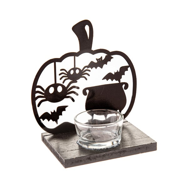 Sfeșnic din lemn cu model de Halloween Happy Halloween – Dakls