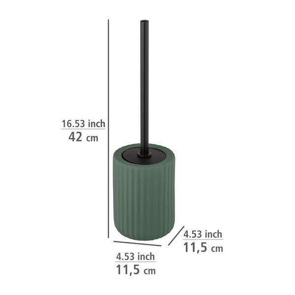 Perie de toaletă cu suport din ceramică Wenko Belluno, verde-image-1