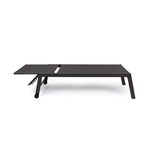 Șezlong de grădină gri antracit din metal Hilde   – Bizzotto-image-2