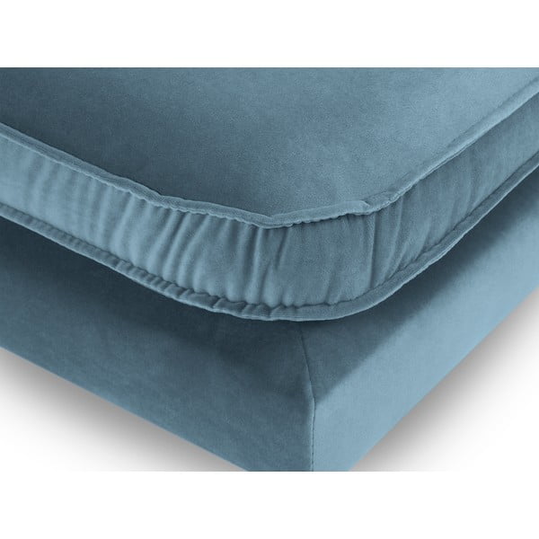 Taburet din catifea Kooko Home Lento, albastru deschis-image-3