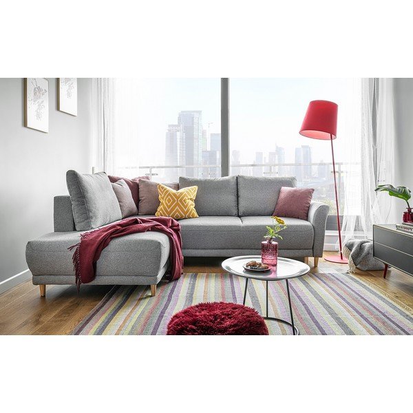 Colțar extensibil cu șezlong pe partea stângă Miuform Lovely Annie, gri deschis-image-1