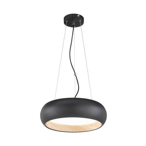 Lustră neagră LED cu intensitate reglabilă cu abajur din metal ø 40 cm Wood – Fischer & Honsel