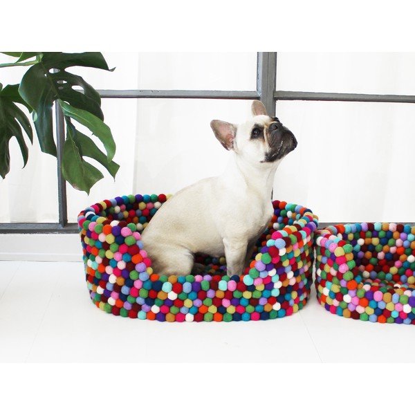 Pat cu bile din lână, pentru animale de companie Wooldot Ball Pet Basket Multi, 80 x 60 cm-image-2