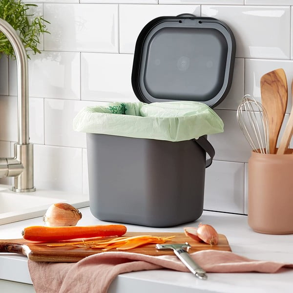 Recipient pentru deșeuri compostabile gri închis 6 l Albula – Rotho-image-1