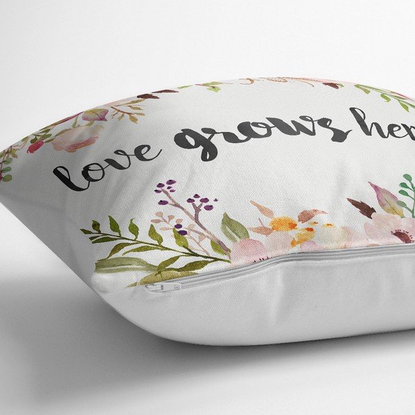 Față de pernă Minimalist Cushion Covers Love Grows Here, 45 x 45 cm-image-1