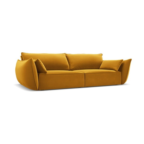 Canapea galben-muștar cu tapițerie din catifea 208 cm Vanda – Mazzini Sofas-image-2