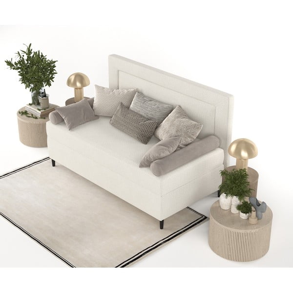 Pat bej tapițat 90x200 cm Alba – Maison de Rêve-image-4