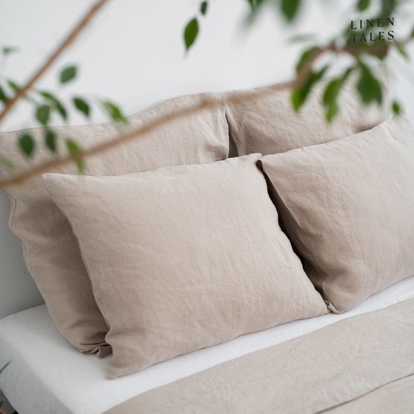 Lenjerie de pat crem din fibre de cânepă pentru pat dublu 200x220 cm – Linen Tales-image-2