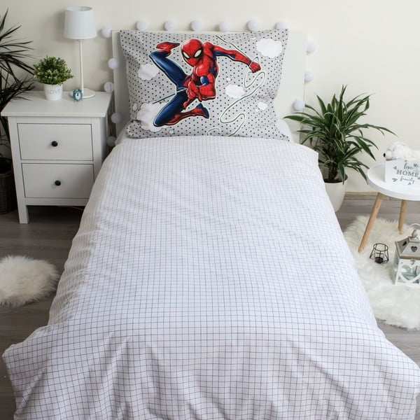 Lenjerie de pat pentru copii din bumbac fosforescentă  140x200 cm Spiderman - Jerry Fabrics-image-2