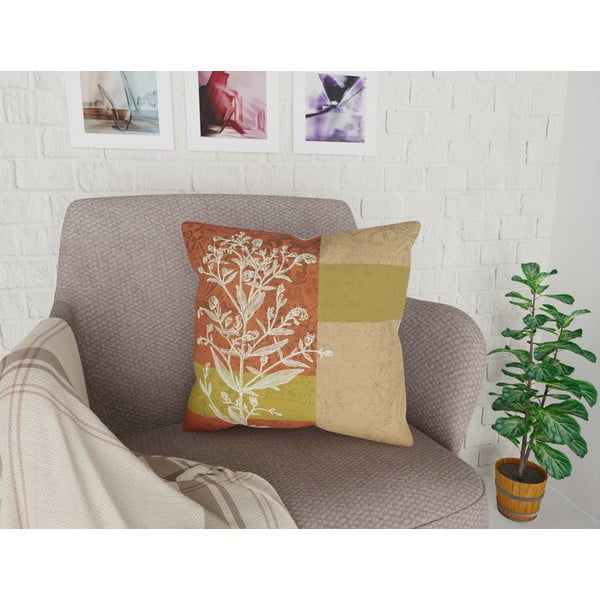 Față de pernă cu amestec din bumbac Vitaus Autumn Parade Tree, 43 x 43 cm-image-1