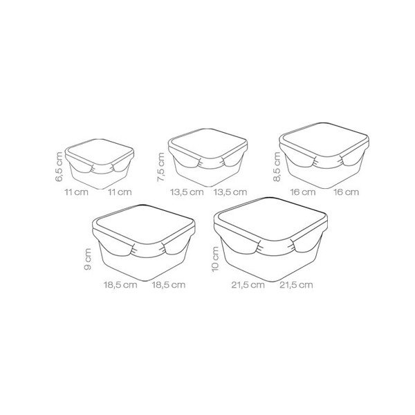 Caserole 5 buc. pentru mâncare Freshbox – Tescoma-image-2