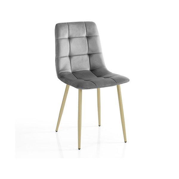 Scaune de dining gri 2 buc. din catifea Faffy – Tomasucci