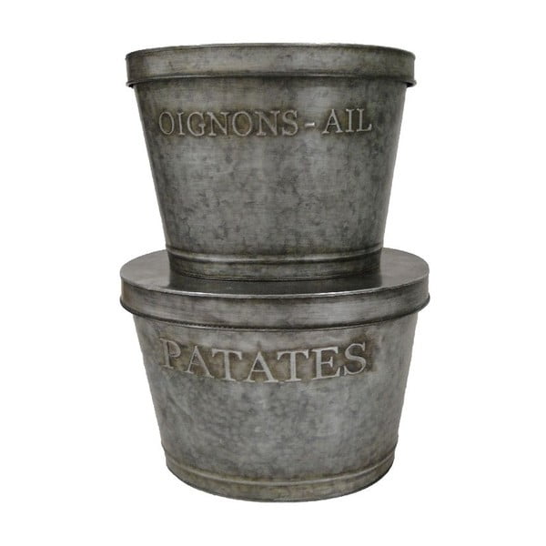 Set 2 cutii din metal Antic Line Patates