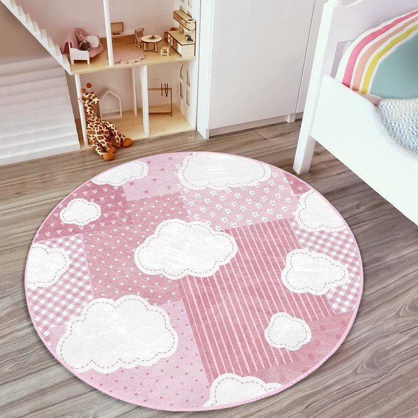 Covor pentru copii roz ø 100 cm Comfort – Mila Home-image-1