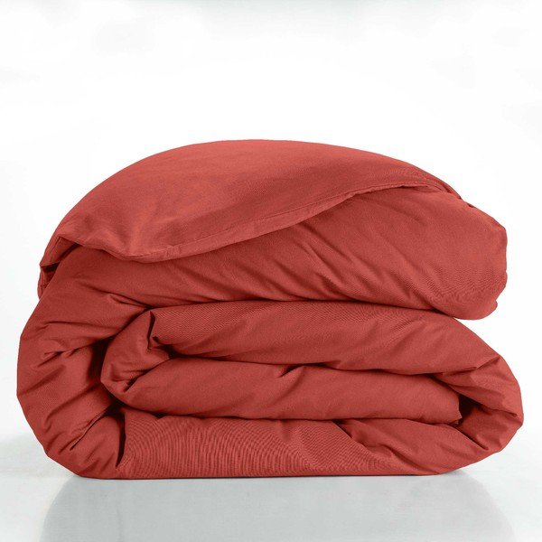 Husă de pilotă cărămizie din bumbac pentru pat dublu/extinsă 240x220 cm Lina – douceur d'intérieur