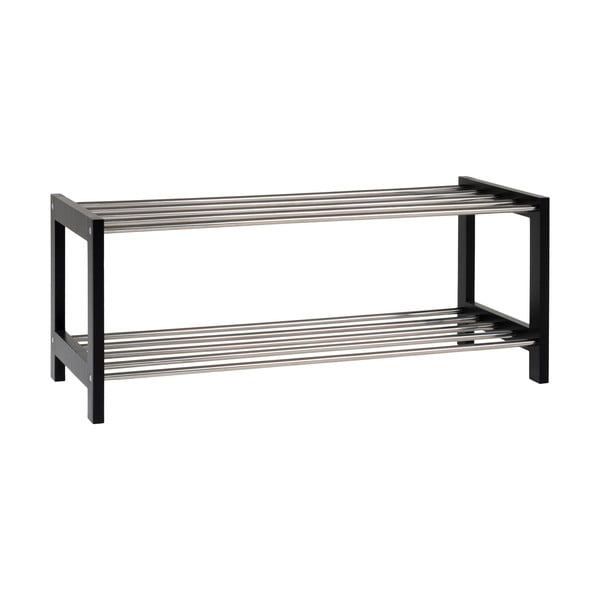 Suport de pantofi negru din lemn de plop Padova - House Nordic