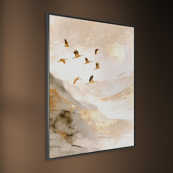 Tablou cu ramă imprimat 60x80 cm Golden Peaks II – Styler-image-3