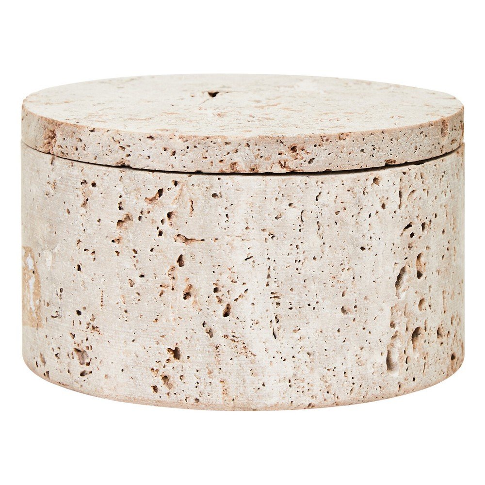 Cutie de depozitare în culoare naturală din piatră decorativă ø 14x8 cm Tibor – Premier Housewares