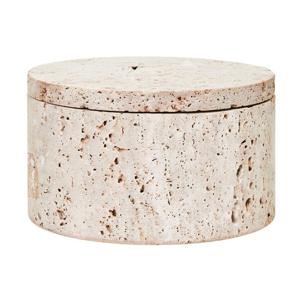 Cutie de depozitare în culoare naturală din piatră decorativă ø 14x8 cm Tibor – Premier Housewares