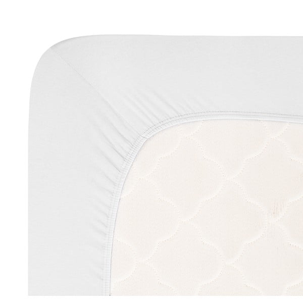 Cearceaf alb din jerseu cu elastic 180x200 cm Boxspring – Andrea Simone-image-1