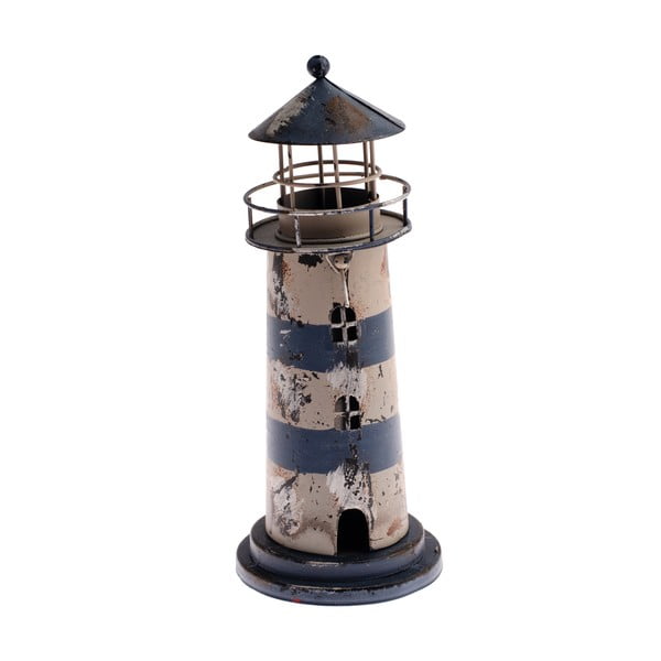 Suport pentru lumânare pastilă Dakls Lighthouse, înălțime 23 cm, albastru