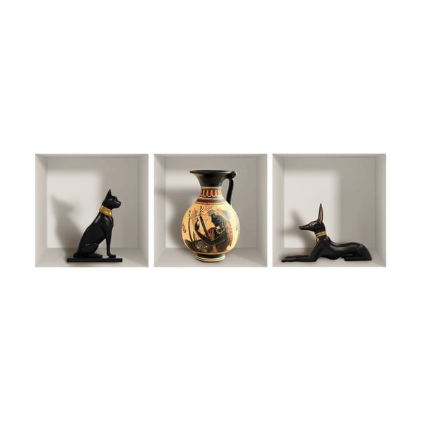 Set 3 autocolante 3D pentru perete Ambiance Egyptian-image-1