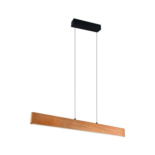 Lustră în culoare naturală LED cu abajur din lemn Edgewood – Trio-image-3