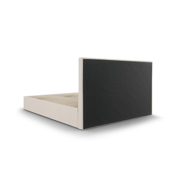 Pat matrimonial 180x200 cm bej tapițat cu spațiu de depozitare cu somieră Nerin – Mazzini Beds-image-4