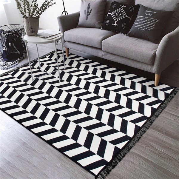 Covor reversibil Morpheus, 140 x 215 cm, alb-negru-image-1