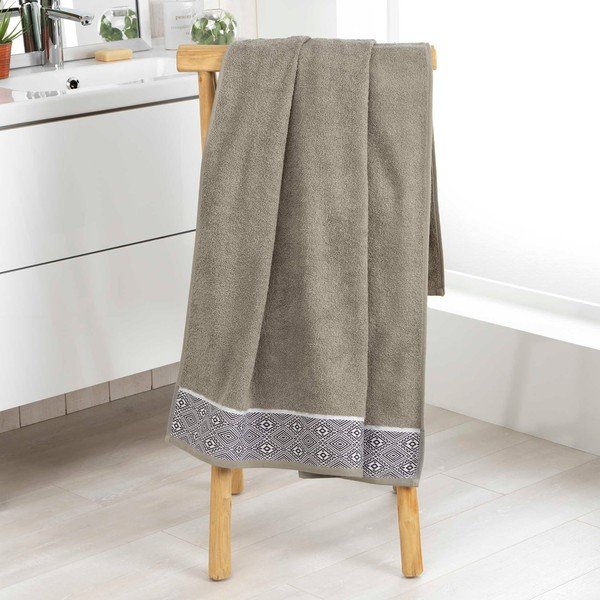 Prosop kaki din bumbac din frotir 90x150 cm Esteban – douceur d'intérieur-image-1