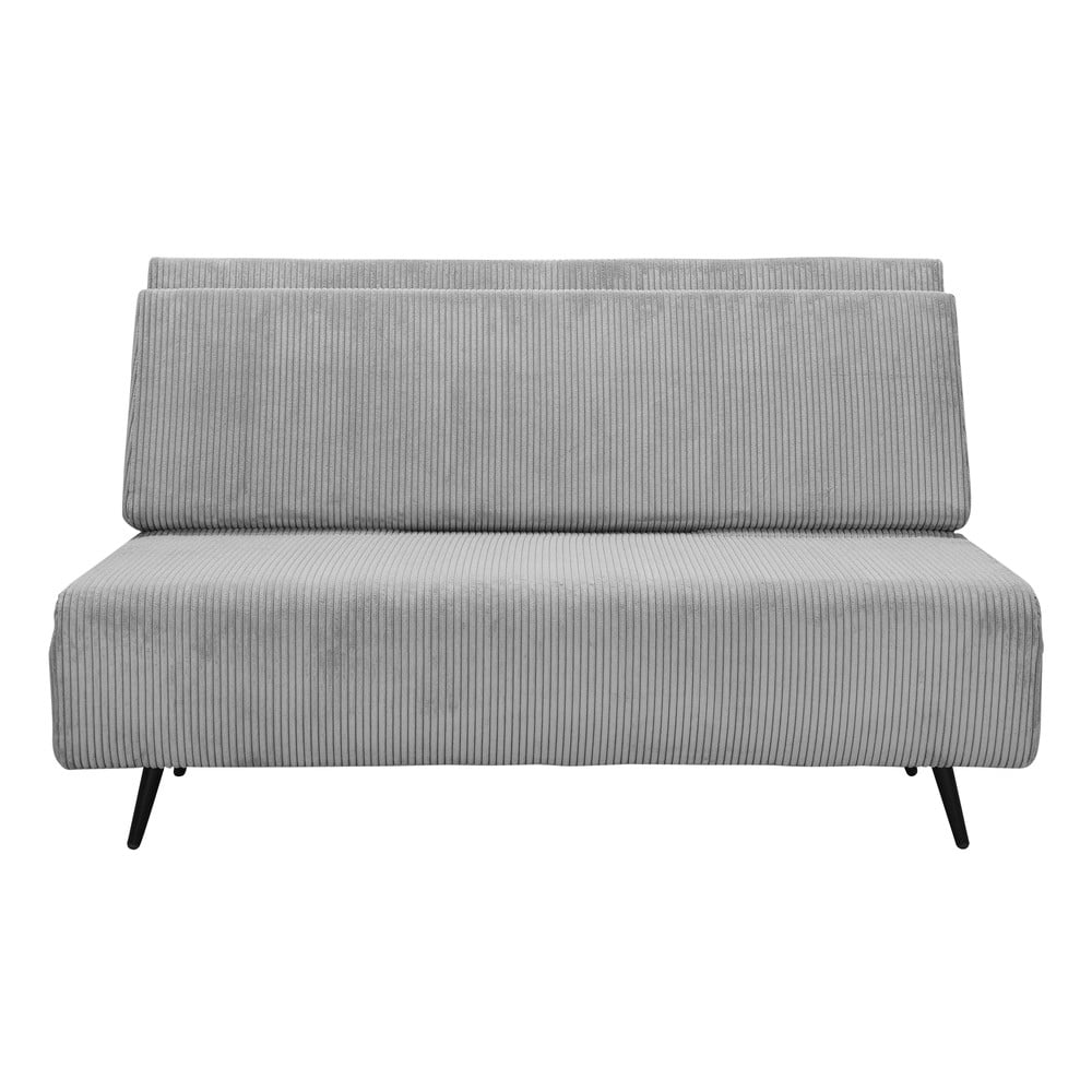 Canapea gri deschis extensibilă cu tapițerie din catifea reiată 140 cm Mallory – Støraa