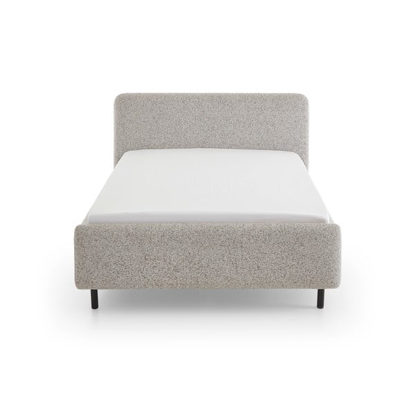 Pat matrimonial bej tapițat fără somieră 140x200 cm Primo – Meise Möbel-image-3