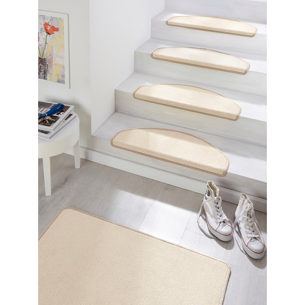 Set 15 covorașe pentru trepte Hanse Home Fancy, 23x65 cm, crem-image-1